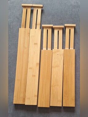 Adjustable Bamboo Drawer Dividers - Natural